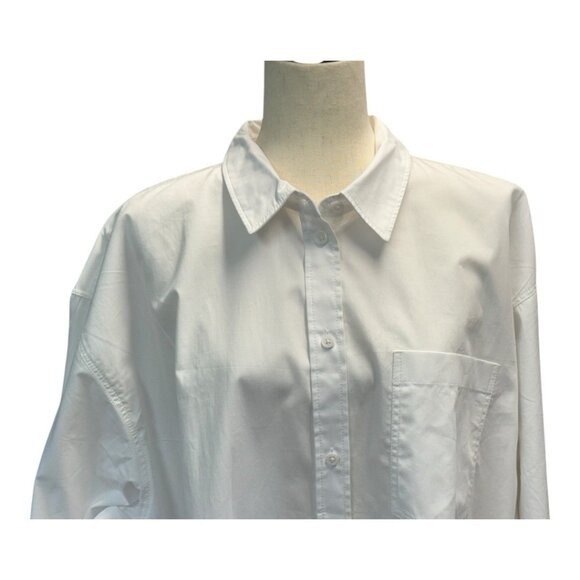 J Crew Womens Etienne Oversized Fit Long Sleeve Top~Size 2X~White Oxford NWT - Picture 4 of 11